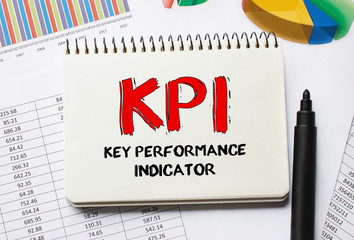 Poster - Notebook with Toolls and Notes about KPI,concept
