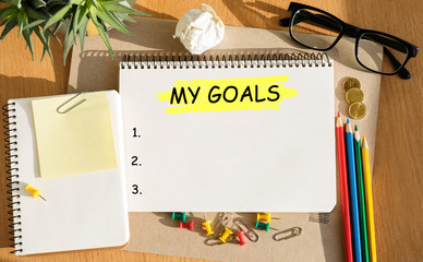 Poster - notebook with toolls and notes about my goals