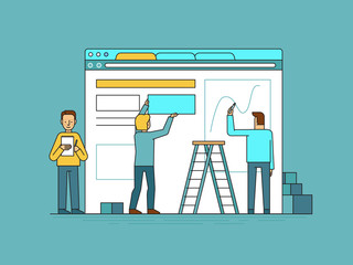 Poster - Web design and user interface development concept