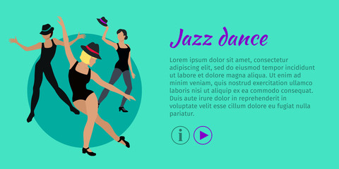 Wall Mural - Jazz Dance Conceptual Flat Style Vector Web Banner