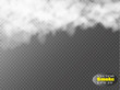 Fog or smoke isolated transparent special effect. White vector cloudiness, mist or smog background. Vector illustration
