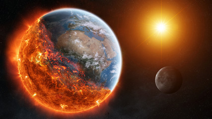 Wall Mural - the end of planet earth 3d rendering elements of this image furn