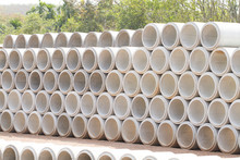 Concrete Drainage Pipes Stacked