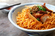 Kolo Mee, a popular local noodle dish in the state of Sarawak, Malaysia.