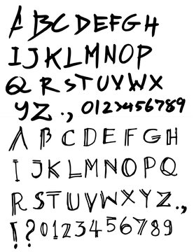 Hand drawn alphabet letters Vector eps10