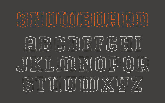 Contour serif font in the style of hand-drawn graphics