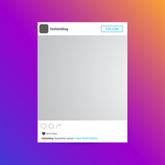 Poster - photo frame of the social network page isolated on colorfull bac