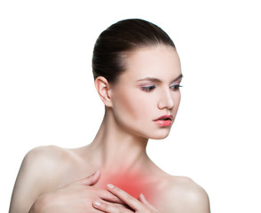 Woman Having a Pain in a Heart Area