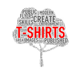 Sticker - Tree shape wordcloud t-shirts