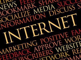 Aufkleber - INTERNET word cloud, technology business concept background