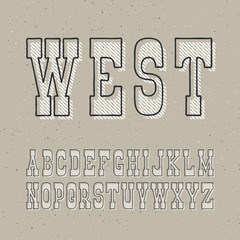 Leinwandbilder - Serif bold outline font with textured layer.