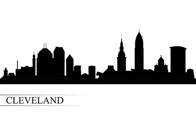 Wall Mural - Cleveland city skyline silhouette background