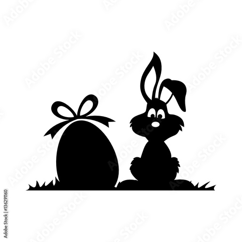 Silhouette Frohe Ostern Hase und Ei – Stock-Vektorgrafik | Adobe Stock