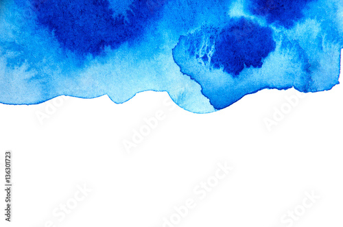 Plakat Niebieskie tło w stylu przypominającym akwarele