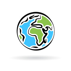 abstract graphic of planet earth icon isolated on white background. vector illustration.