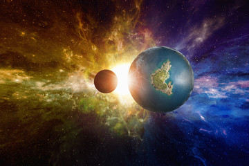 Wall Mural - sci-fi background - discovered earth-like potentially habitable