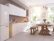 © 2mmedia - modern nordic kitchen in loft apartment. 3D rendering