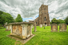 Tombstones And Chapel In Southern Great Britain