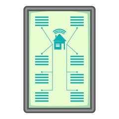 Poster - Tablet with system clever house icon cartoon style