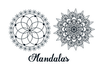 Wall Mural - coloring flower shape mandala icon image vector illustration design 