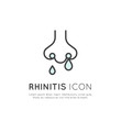 Vector Icon Style Illustration Logo  Rhinitis Disease, Cold, Sore Throat, Flu and Illness, Allergy and Seasonal Unwellness, Simple Isolated Web Symbol