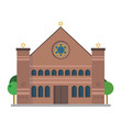 Cute cartoon vector illustration of a Synagogue