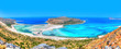 Beautiful Balos beach in summer holiday, famous island of Crete - Greece