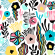 © Olga Skorobogatova - Vector flower pattern. Seamless botanic texture, detailed flower illustration.