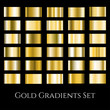 gold metal gradient set. Gradation design swatches collection