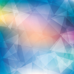 Aufkleber - Blue pattern textured by triangles. Colorful vector background