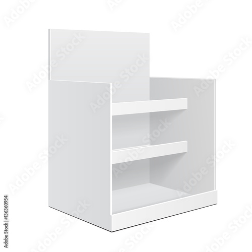 Display Cardboard Counter Shelf Holder Box Pos Poi Blank Empty Mockup Mock Up Template On White Background Isolated Ready For Your Design Product Advertising Vector Eps10 Buy This Stock Vector And
