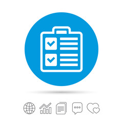 Poster - checklist sign icon. control list symbol.