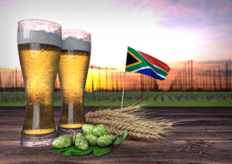 Wall Mural - beer consumption in South Africa. 3D render