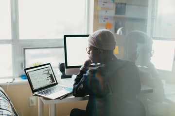 African American Man Working At His Desk