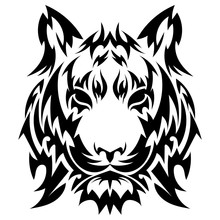 Vector Tiger's Head As A Design Element On Isolated Background