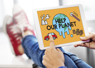 Sticker - Temperature Save Earth Pollution Planet Environment Climate Chan