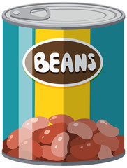 Wall Mural - Beans in aluminum can