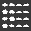 © MicroOne - Vector clouds icons in white over gray