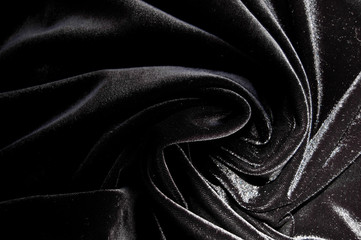 Black silk velvet. Black cloth background