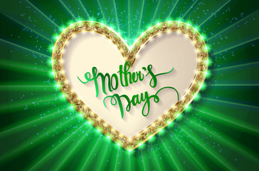 Canvas Print - Mothers Day. Typographic card. Green version