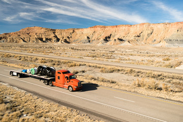 Over The Road Long Haul 18 Wheeler Big Rig Truck Flatbed