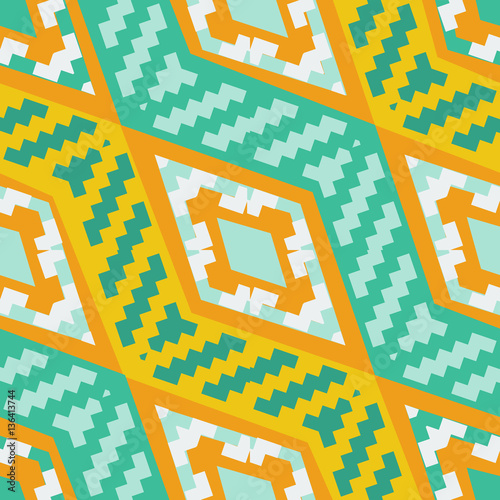 Stoffe zum Nähen Gelb und Türkis afrikanischen geometrische Muster mit diagonalen Streifen