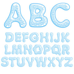 Aufkleber - Alphabet of soda water. Vector isolated objects. 