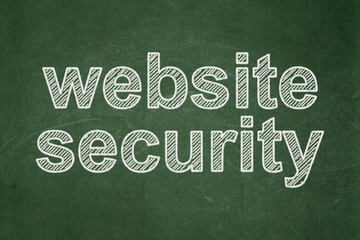 Web development concept: Website Security on chalkboard background