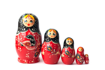 Russian doll isolated on white background,