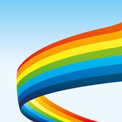 Wall Mural - Rainbow in the blue sky.
