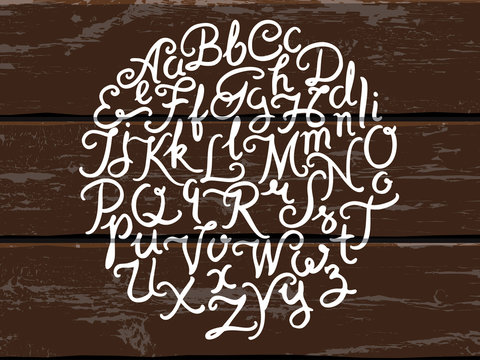 Hand written alphabet