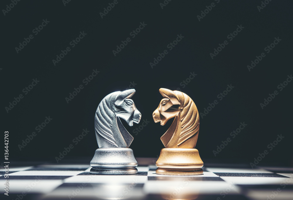 Chess is an strategy and intelligence board game. - obrazy, fototapety, plakaty 