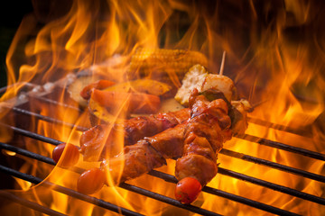 Canvas Print - Barbecue in garden