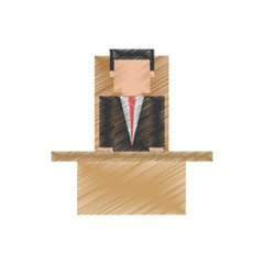 Wall Mural - businessman in the office related icon, vector illustration design